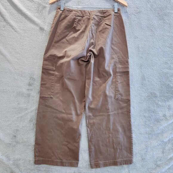 Eileen Fisher Womens Brown Cropped Wide Leg Cargo Pants Size XS Silent Luxury - Picture 4 of 13
